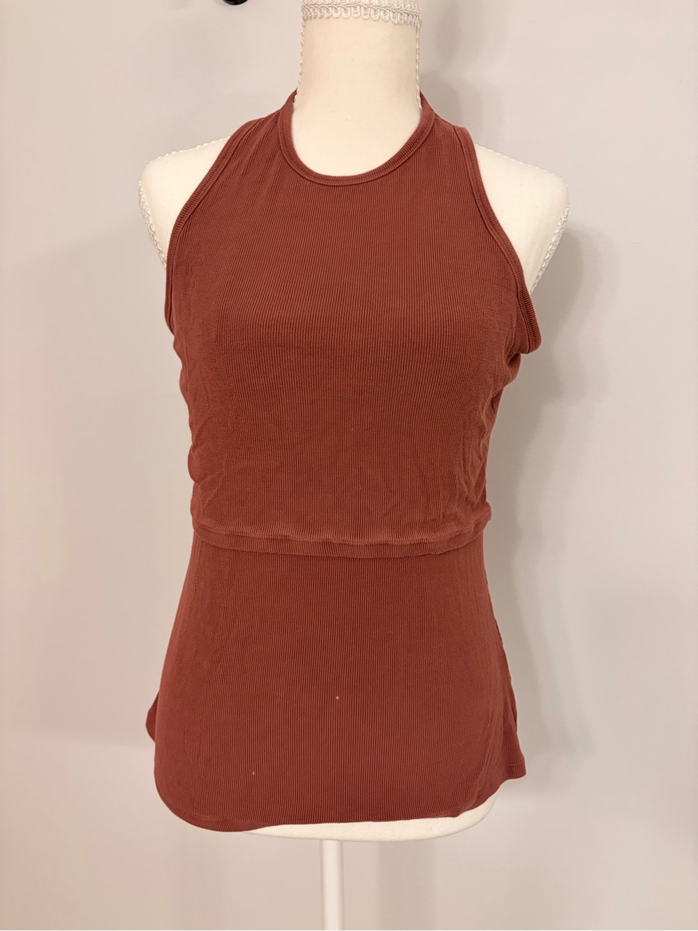 Kindred Bravely, Mauve ribbed nursing tank.